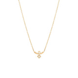 Zoë Chicco 14kt Yellow Gold Curved Bar Mixed Diamond Necklace