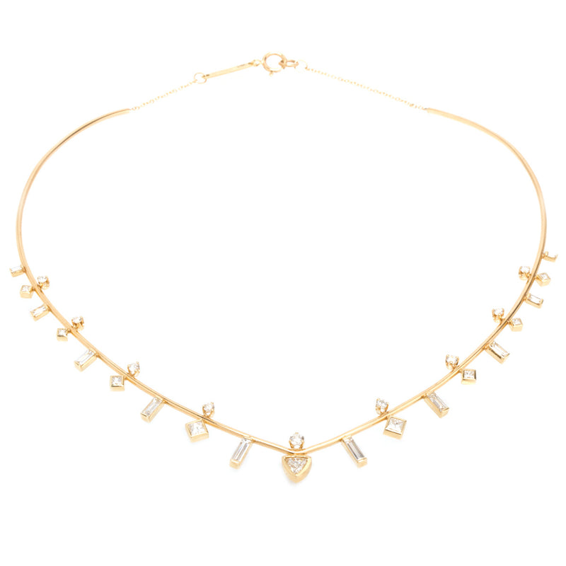 Zoë Chicco 14k Gold Paris Mixed Stacked Diamond Collar Necklace