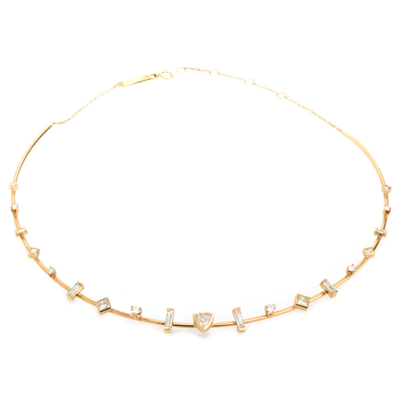 Zoë Chicco 14k Gold Paris Mixed Diamond Collar Statement Necklace