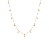 Zoë Chicco 14kt Rose Gold Large 11 Dangling Diamond Choker Necklace