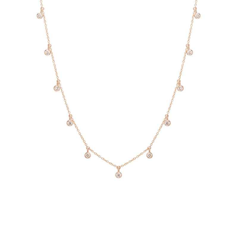 Zoë Chicco 14kt Rose Gold Large 11 Dangling Diamond Choker Necklace