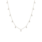 Zoë Chicco 14kt White Gold Large 11 Dangling Diamond Choker Necklace