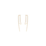 Zoë Chicco 14k Gold Pearl & Diamond Wire Threader Earrings