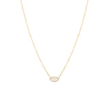Zoë Chicco 14k Gold Large Marquise Diamond Bezel Necklace