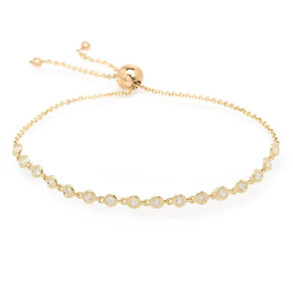 Zoë Chicco 14k Gold Linked Floating Diamond Tennis Bolo Bracelet