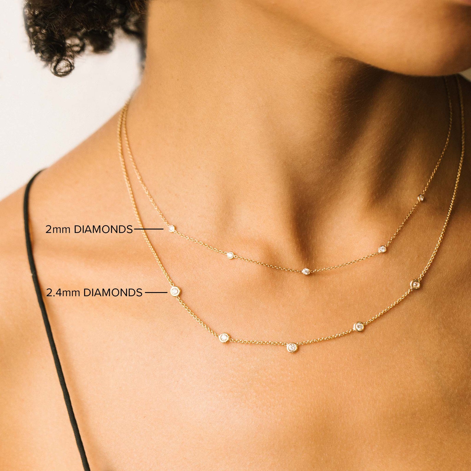 Gold diamond station necklace store