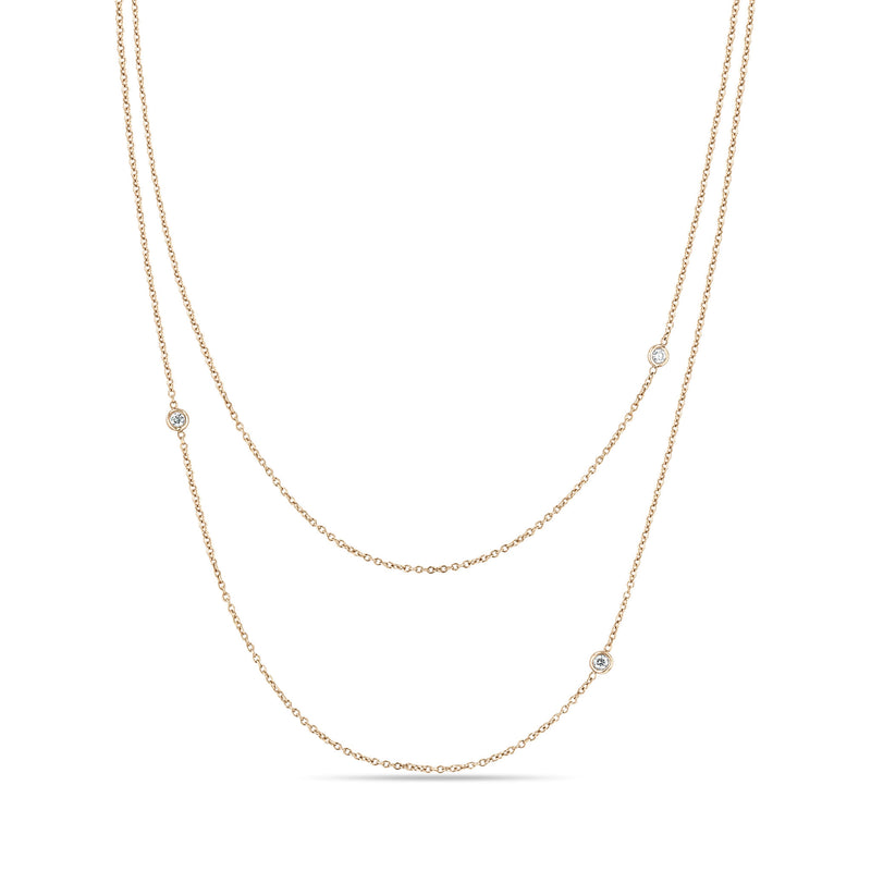 Zoë Chicco 14k Gold 3 Floating Diamond Cable Chain Layered Necklace ...