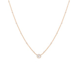 14k Floating Diamond Mixed Gold Satellite Chain Necklace - SALE