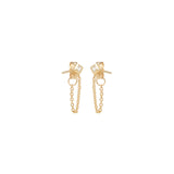 Zoë Chicco 14kt Gold Princess Diamond Chain Huggie Earrings