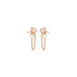 Zoë Chicco 14kt Rose Gold Diamond Bezel Chain Huggie Earrings