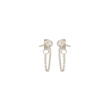 Zoë Chicco 14kt White Gold Diamond Bezel Chain Huggie Earrings