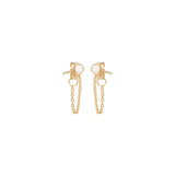 Zoë Chicco 14k Gold Opal Bezel Chain Huggie Earrings