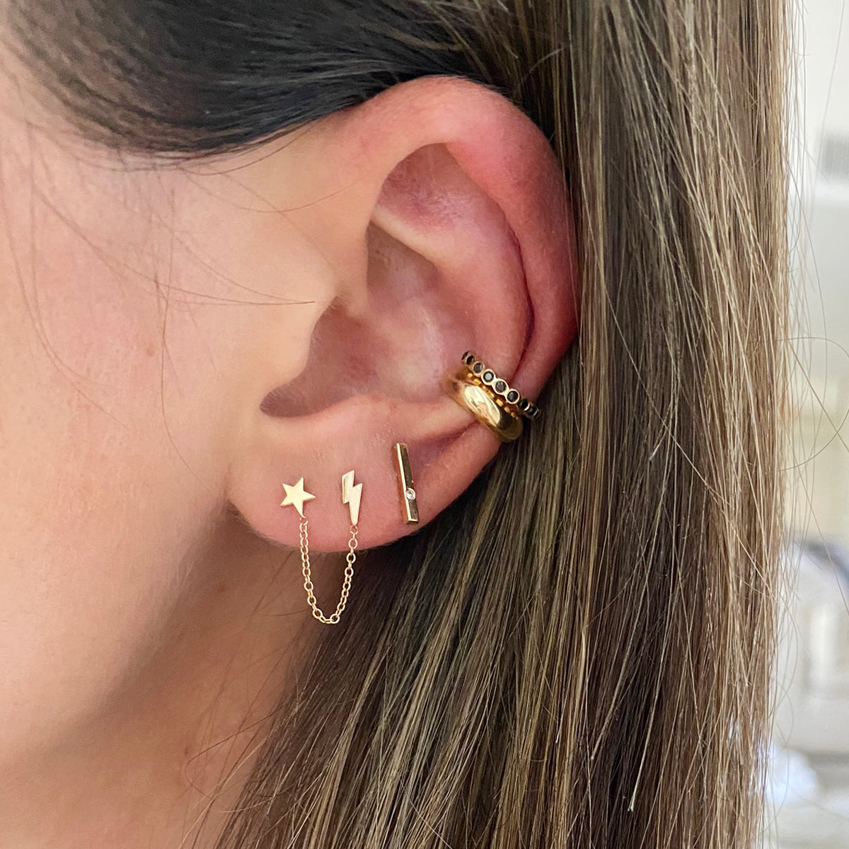 Zoë Chicco 14k Gold Itty Bitty Star & Lightning Bolt Chain Zoë Chicco 14k Gold Itty Bitty Star & Lightning Bolt Chain