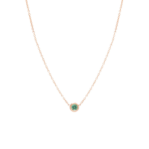 14k single emerald choker necklace