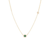 Zoë Chicco 14kt Yellow Gold Emerald and Floating Diamond Choker Necklace