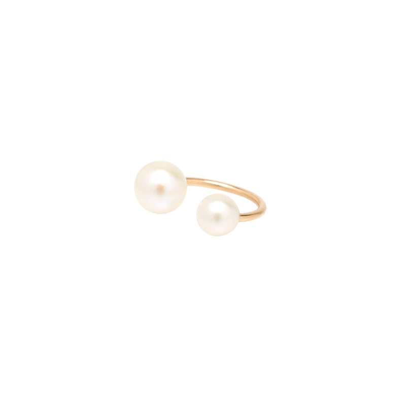 Zoë Chicco 14kt Yellow Gold Double White Pearl Ear Cuff