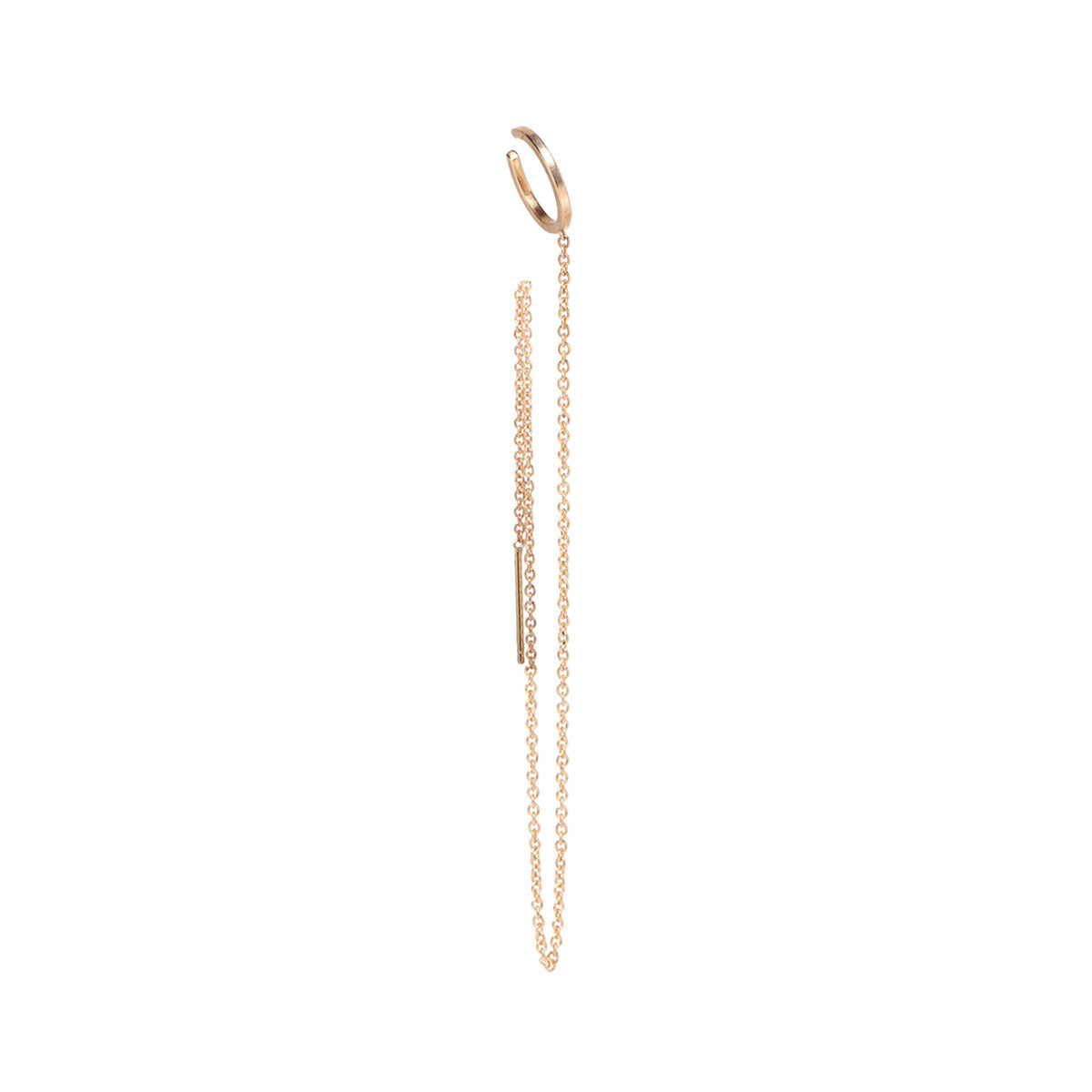 Zoë Chicco 14k Gold Ear Cuff & Long Chain Threader Earring