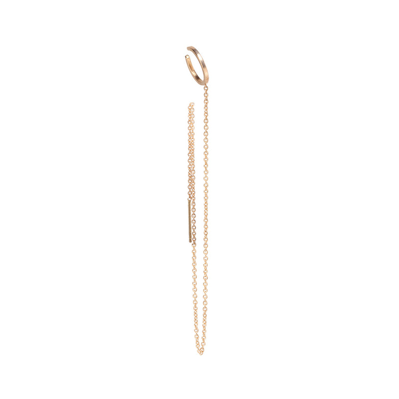 Zoë Chicco 14k Gold Ear Cuff & Long Chain Threader Earring – ZOË CHICCO