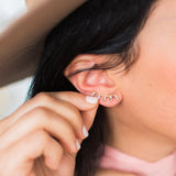 14k Baguette Diamond Curved Bar Ear Shield