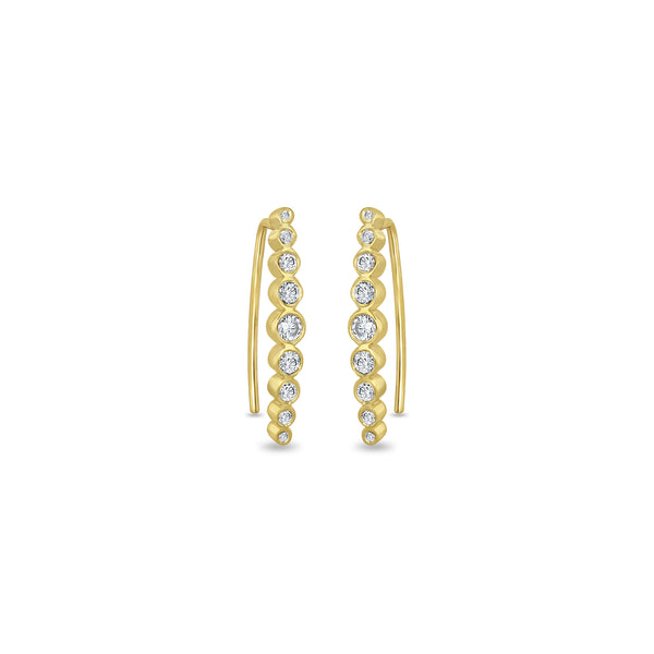 Zoë Chicco 14k Gold Graduated Diamond Bezel Bar Drop Hook Earrings
