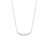 Zoë Chicco 14kt White Gold Graduated Curved Bezel Set Diamond Bar Necklace