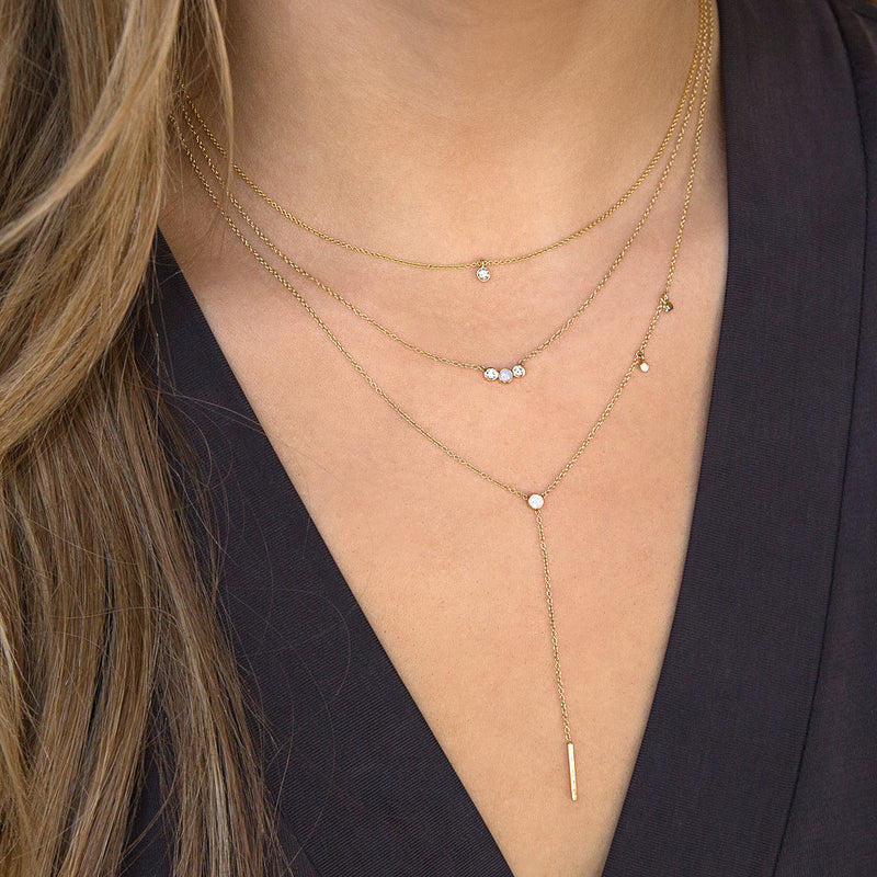 Zoë Chicco 14k Gold Single Diamond Bezel Pendant Necklace – ZOË CHICCO