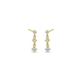 Zoë Chicco 14k Gold 3 Linked Graduated Prong Diamond Drop Earrings