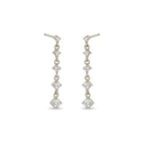 Zoë Chicco 14k Gold 5 Linked Graduated Prong Diamond Drop Earrings