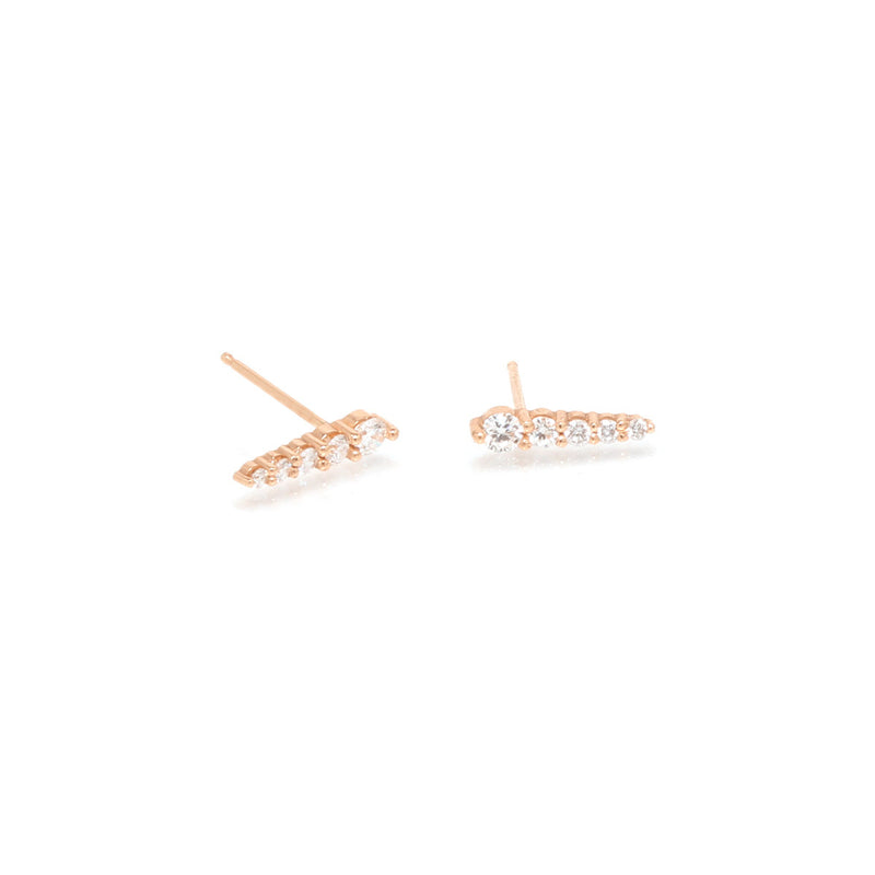 Zoë Chicco 14kt Rose Gold Large Diamond Ice Pick Stud Earrings