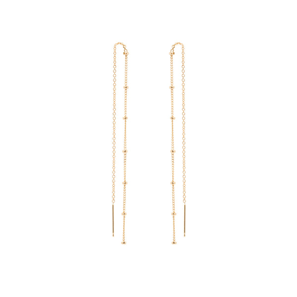 Zoë Chicco 14k Gold Satellite Chain Threader Earrings