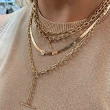 14k Multi Pavé Diamond Link Medium Square Oval Chain Necklace