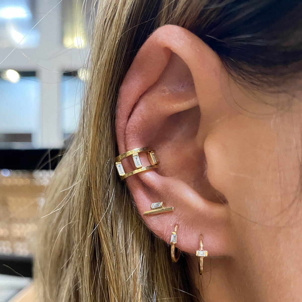 Thin huggie earrings deals