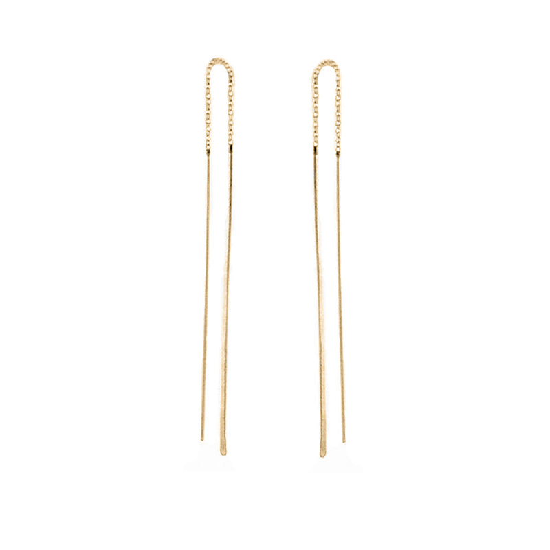 Zoë Chicco 14kt Yellow Gold Hammered Wire Threader Earrings