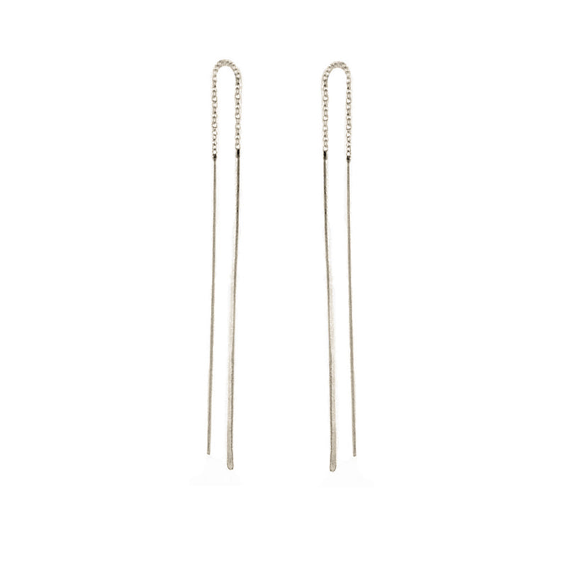 Zoë Chicco 14kt White Gold Hammered Wire Threader Earrings