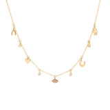 14k itty bitty Lucky Charms dangling diamond necklace