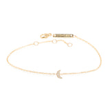 Zoë Chicco 14kt Gold Itty Bitty Pave Diamond Crescent Moon Bracelet