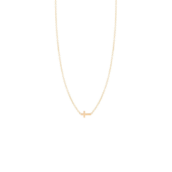 Zoë Chicco 14kt Yellow Gold Itty Bitty Cross Necklace