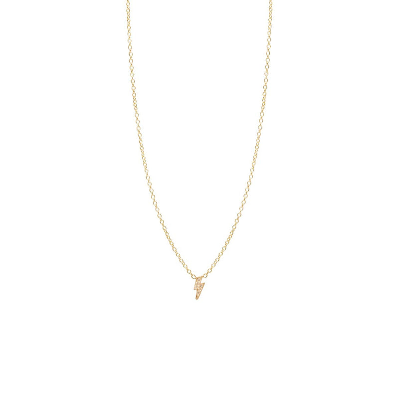 Zoe Chicco Yelow Gold Itty Bitty Lightning Bolt Necklace, 16