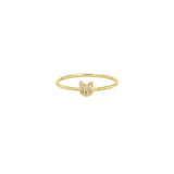 Zoë Chicco 14k Gold Itty Bitty Cat with Diamond Eyes Ring