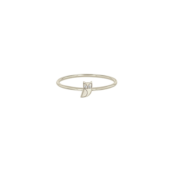 Zoë Chicco 14k Gold Itty Bitty Owl with Diamond Eyes Ring