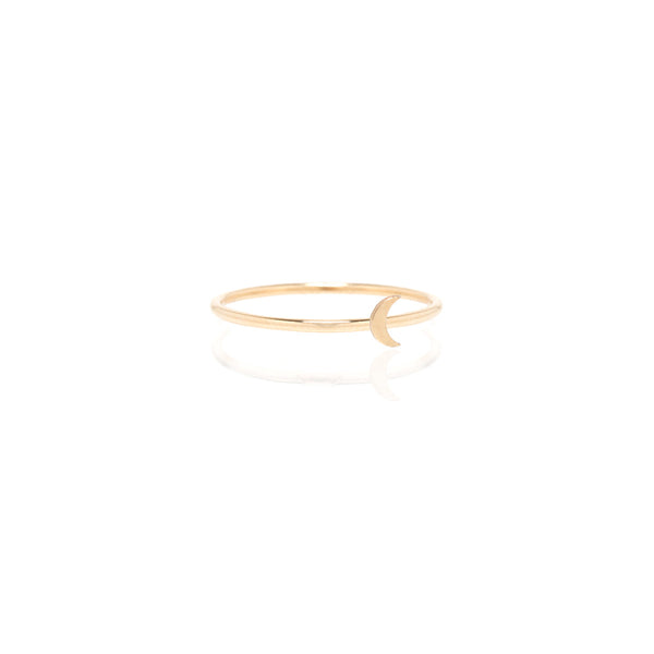 Zoë Chicco 14kt Yellow Gold Itty Bitty Crescent Moon Ring