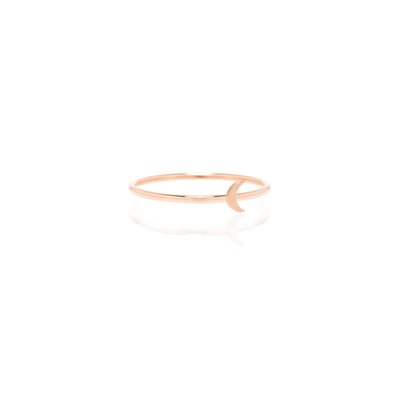 Zoë Chicco 14kt Rose Gold Itty Bitty Crescent Moon Ring
