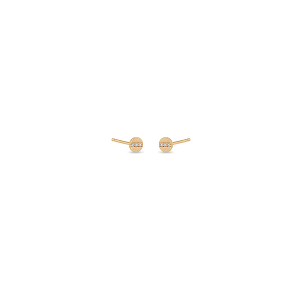 Zoë Chicco 14k Gold Itty Bitty Pavé Diamond Line Disc Stud Earring
