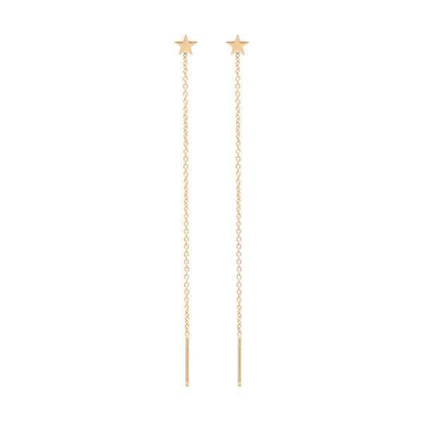 Zoë Chicco 14kt Yellow Gold Itty Bitty Star Threader Earrings