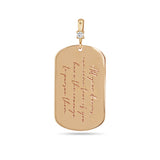 Zoë Chicco 14k Rose Gold Large Engraved Mantra Dog Tag Pendant with Diamond Bail
