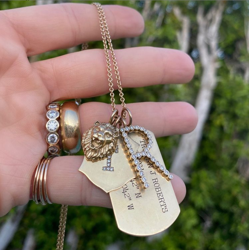 Photo engraved dog tag necklace best sale
