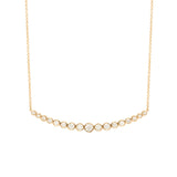 Zoë Chicco 14kt Yellow Gold Horizontal Graduated Diamond Curved Bar Necklace