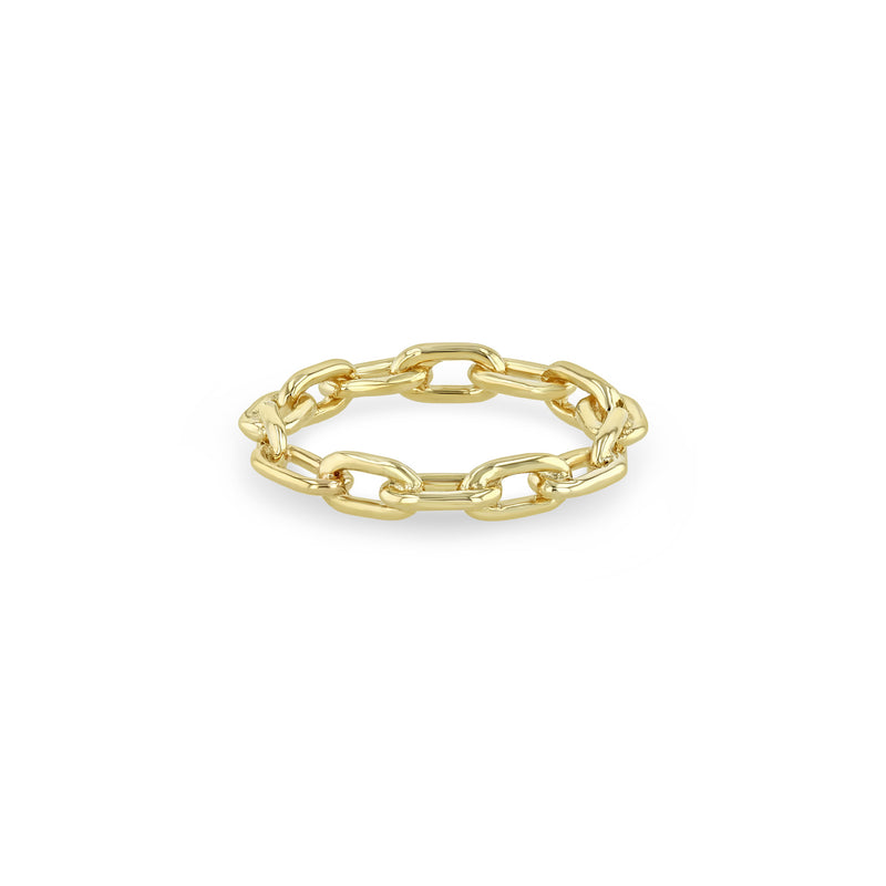 Zoë Chicco 14k Gold Solid Large Square Oval Link Chain Ring