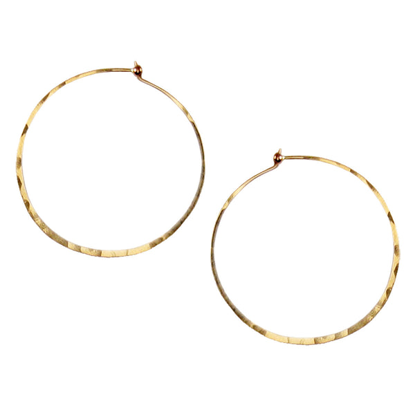 Zoë Chicco 14k Gold Large Thin Hammered Hoop Earrings