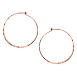 Zoë Chicco 14kt Rose Gold Large Thin Hammered Hoops